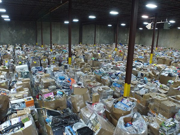 warehouse of pallets